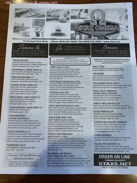 stax omega breakfast menu with prices|stax greenville sc menu.